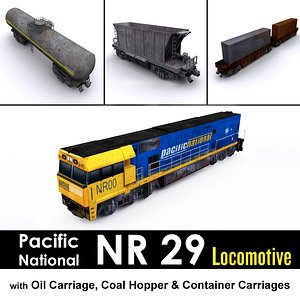 NR 29 locomotive with cargo carriages model