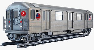 new york r62 subway train 3d model