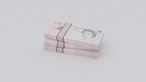 10 Pound sterling GBP Currency 3D model