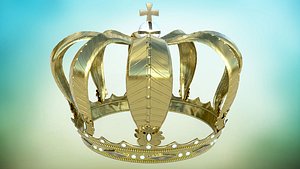 3D Old Medieval Crown PBR low-poly game ready model