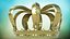 Old Medieval Crown 3D-Modell PBR Low-Poly-Spiel bereit