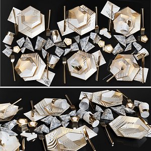 3D model set design kitchen