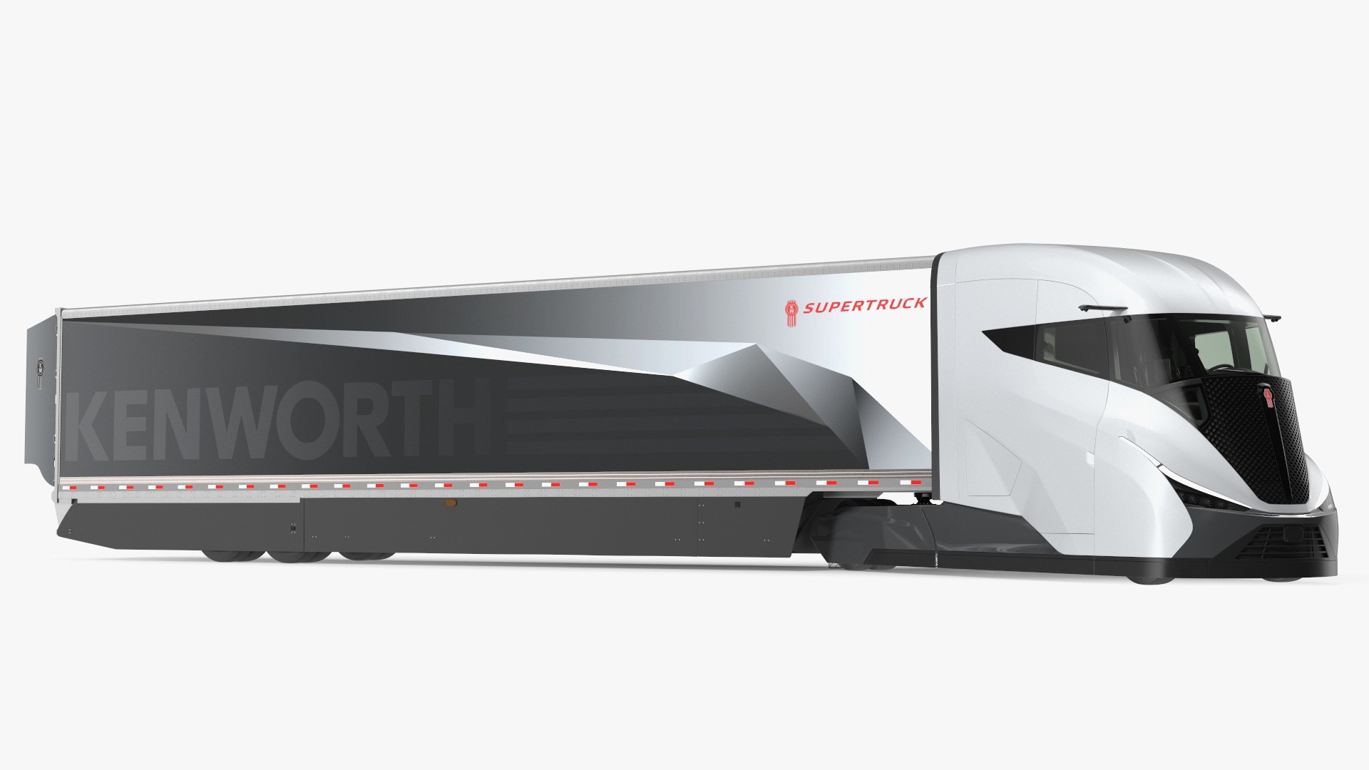 Electric Semi Trucks with Trailer Rigged Collection 3D model preview