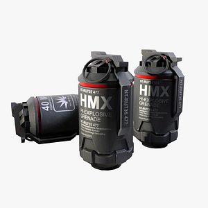 low-poly grenades 3D model