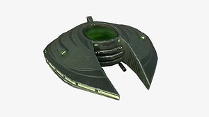 Alien Spaceship UFO D05 Dark Green - Sci Fi Spacecraft Design 3D model