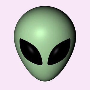 alien head icon 3d 3ds