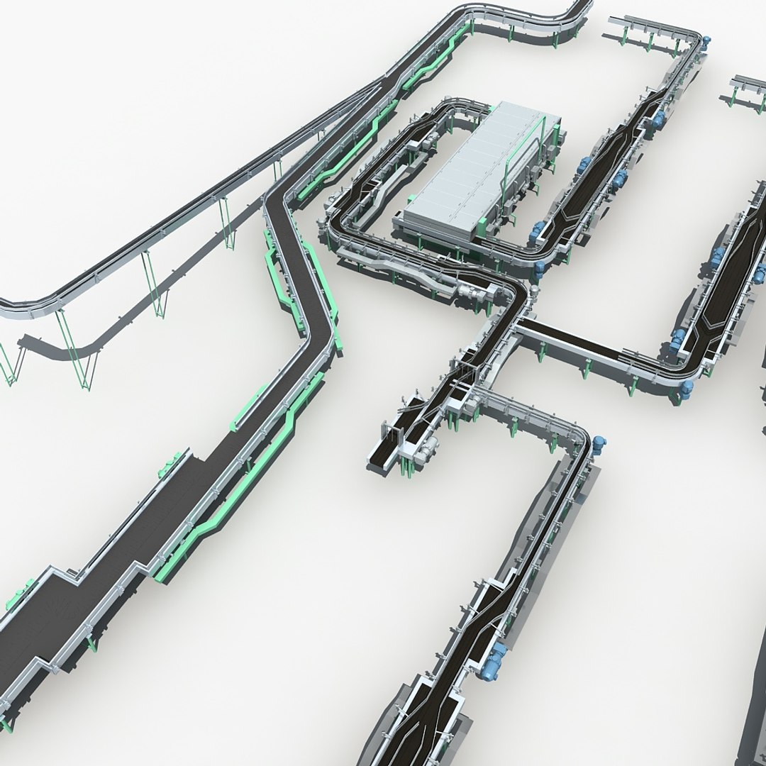 3D Model Conveyor Warehouse Industrial - TurboSquid 1372414