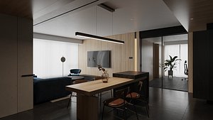 3D model Livingroom Kitchen