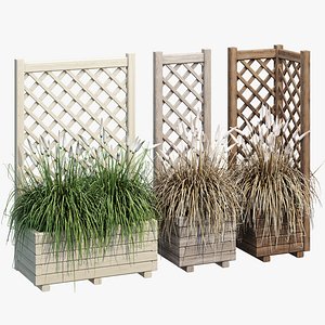 Planter with grass 3D model