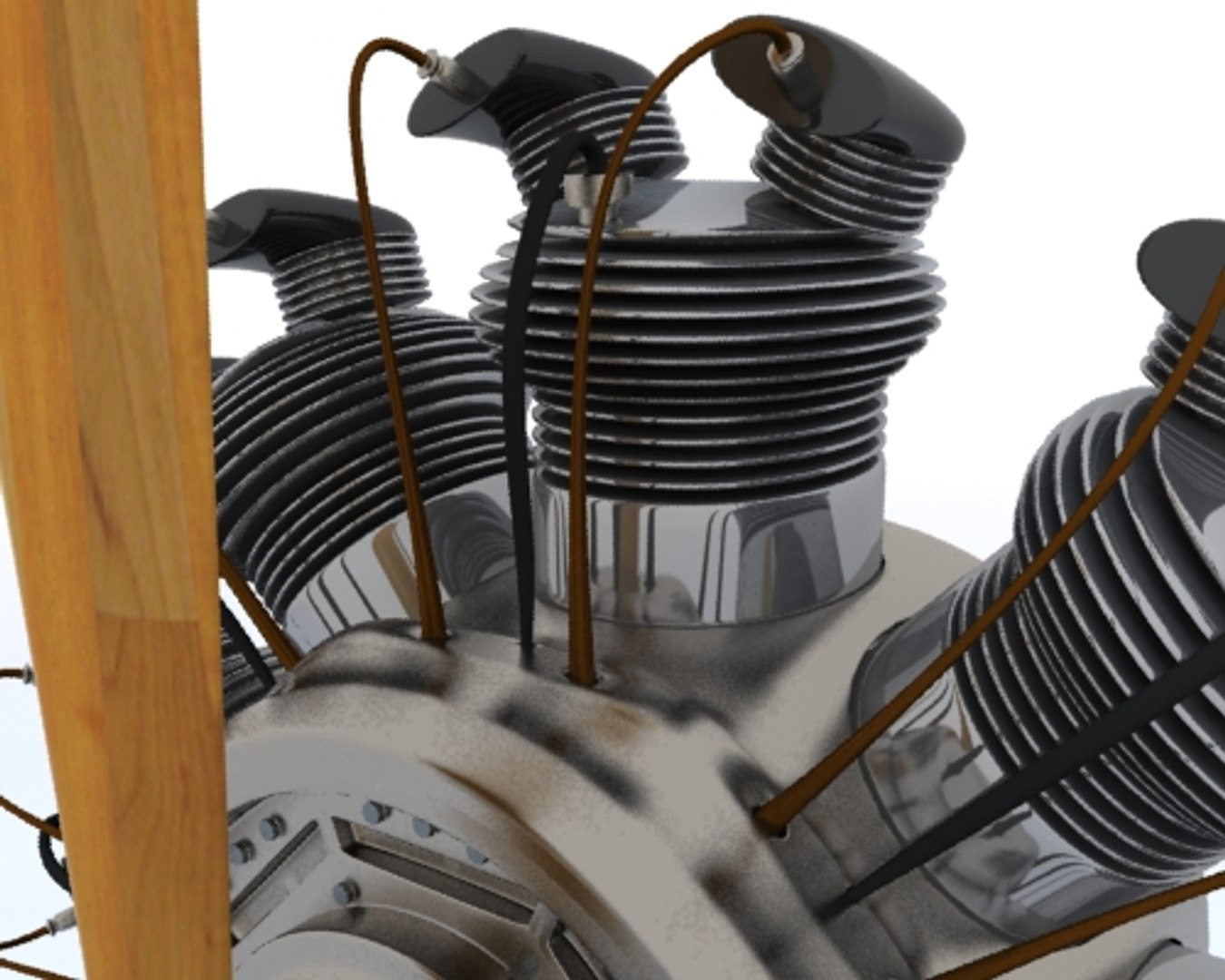 3ds Max Biplane Engine