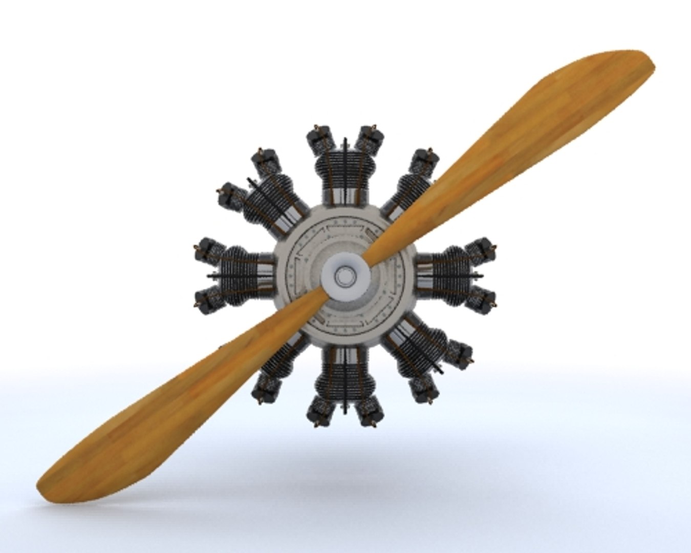 3ds Max Biplane Engine