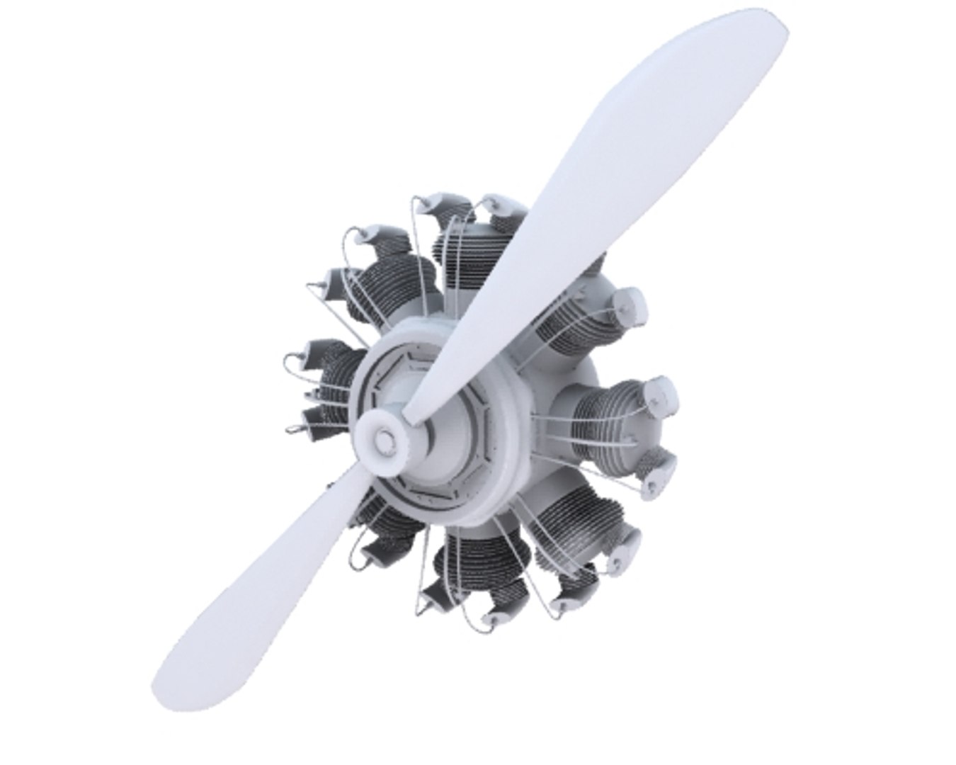 3ds Max Biplane Engine