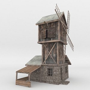 Old house mill 005 Low-poly