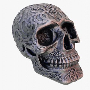 Celtic skull 01 high-poly 3D model
