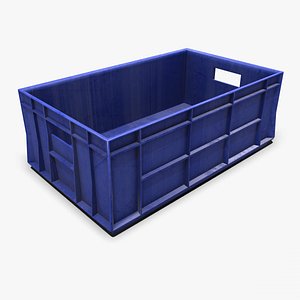 Old Plastic Crate Low-poly PBR 3D