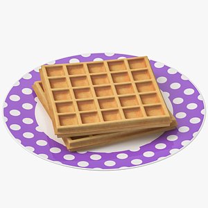 Waffles On Plate