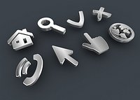 Web 3D icons set