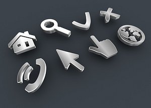 Web 3D icons set