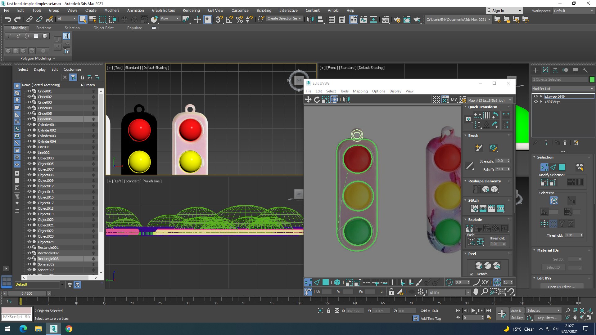 Traffic Lights Simple Dimples Set 3D model - TurboSquid 1793119