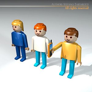 3d model plastic figures man woman