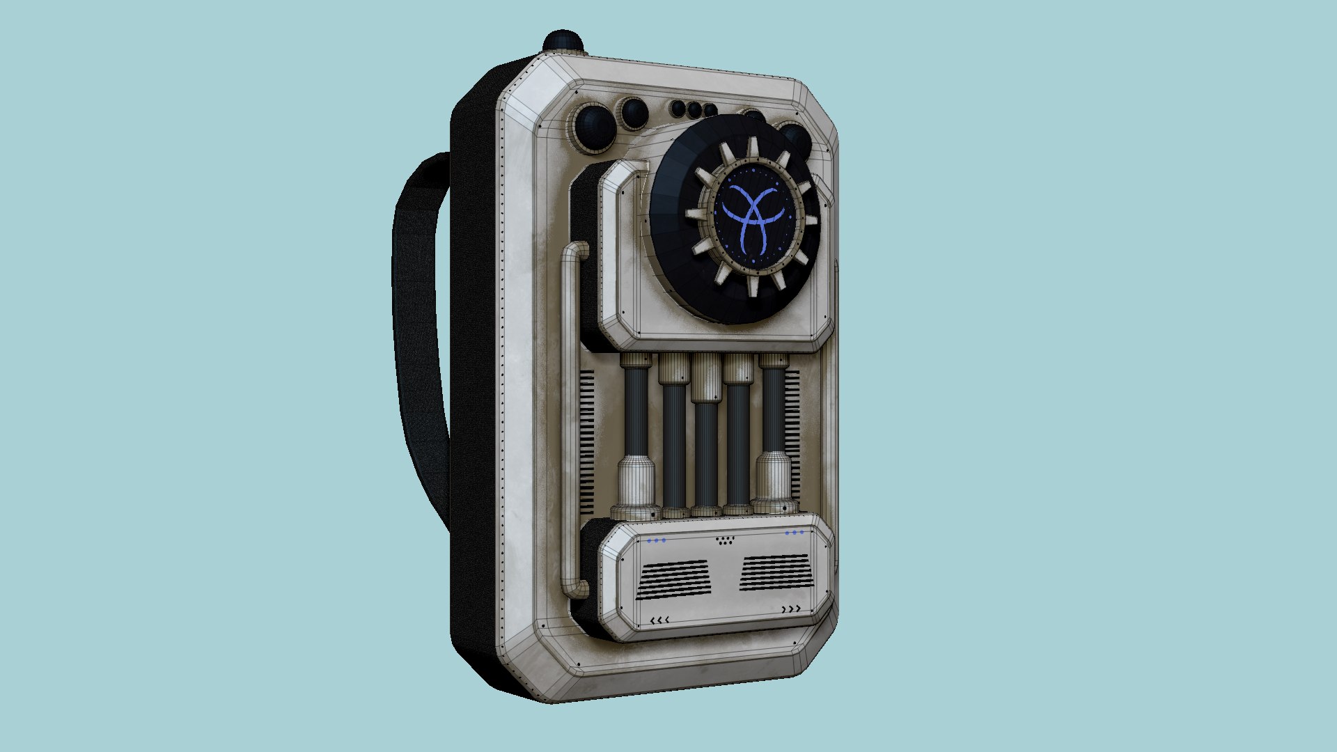 SciFi Backpack I07 White Dirt - Fashion Character Design 3D Model ...