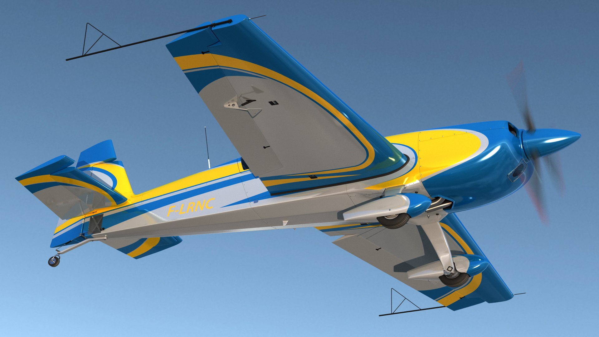 Extra EA300 Aerobatic Monoplane Blue-Yellow 3D model preview