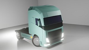 Trucker truck Wolvo Low-poly 3D model