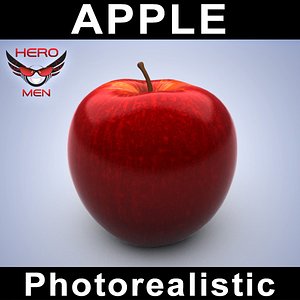 photorealistic apple 3d model