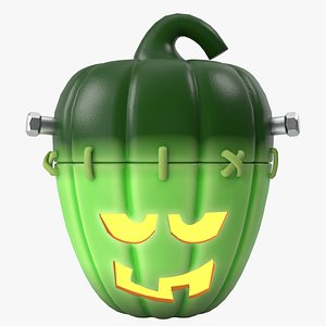 3D model Frankenstein Halloween pumpkin