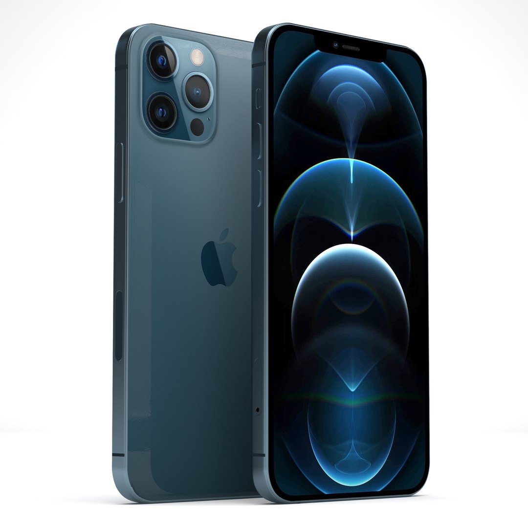 3D iPhone 12 Pro Max Pacific Blue model - TurboSquid 2046811