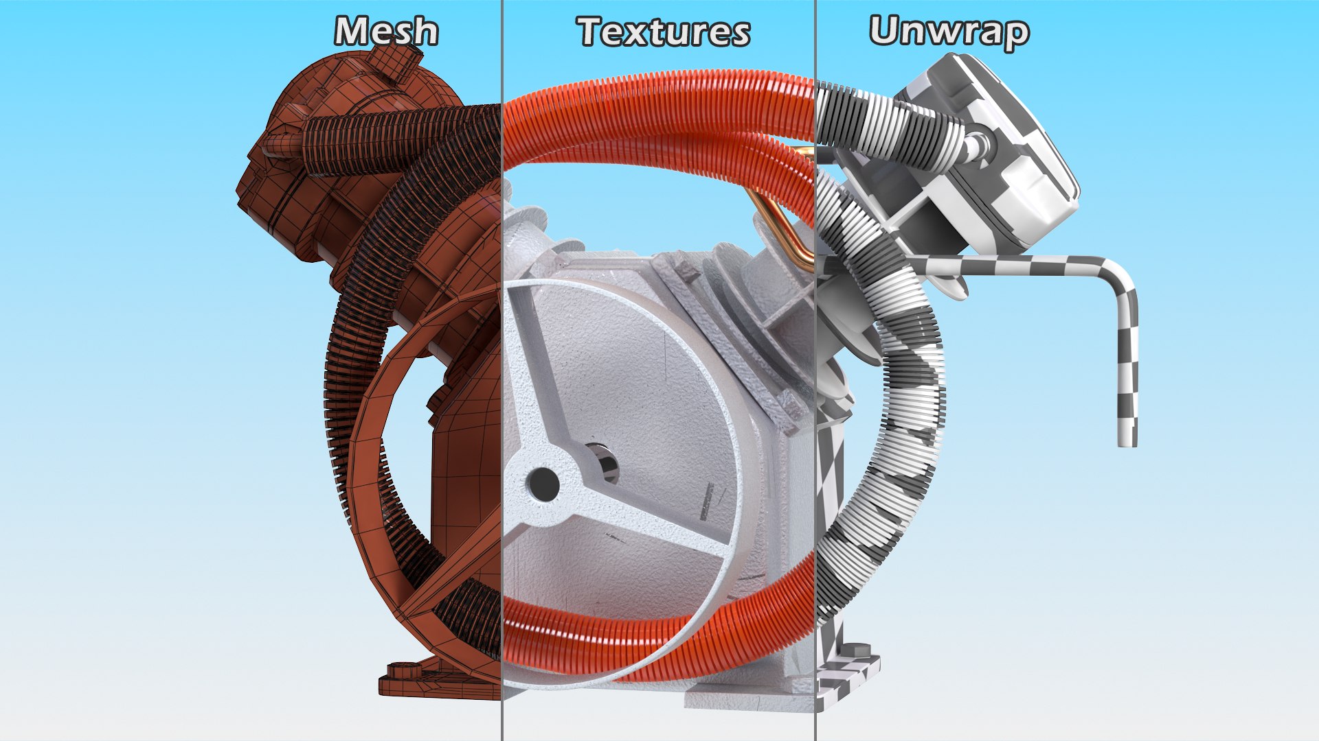 Aluminium Air Compressor Pump With Orange Hose 3D Model - TurboSquid ...