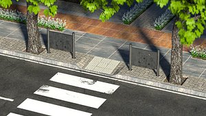 3D City Street realistic visualization model