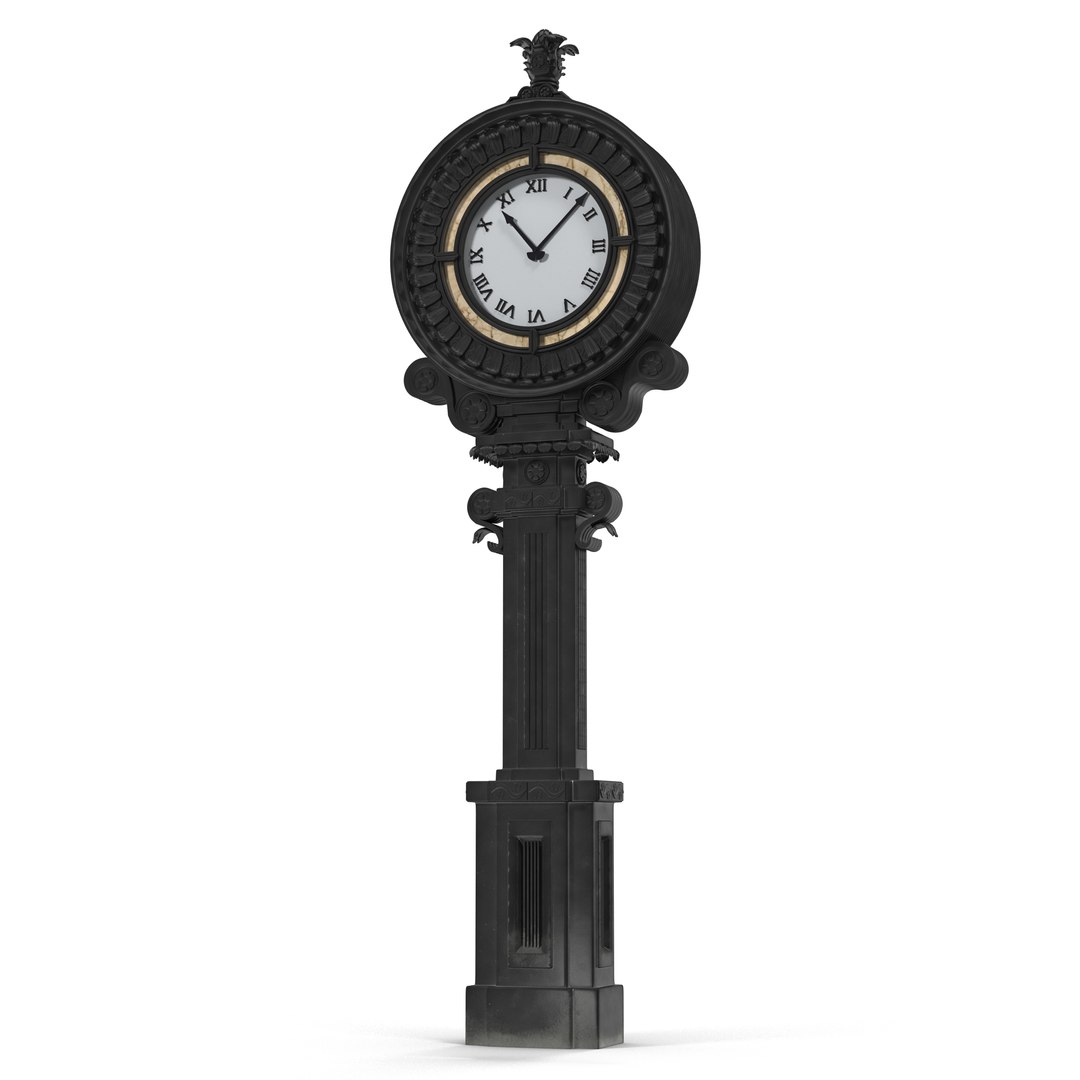 New York Street Clock 3D model preview