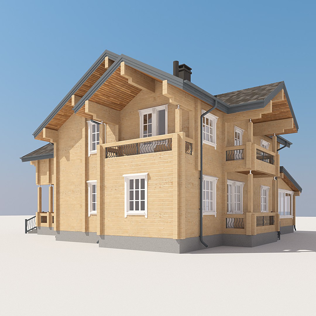 Log House 3d Model