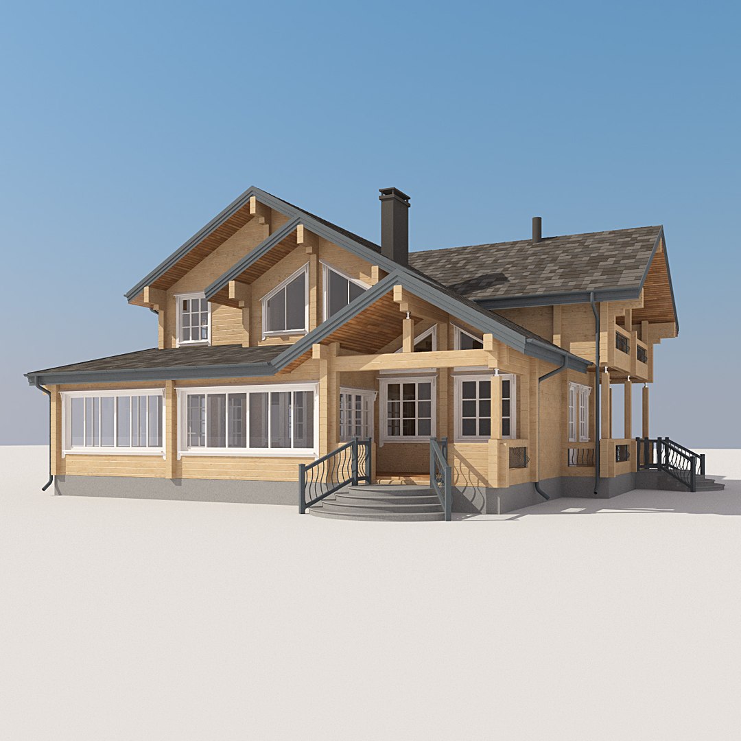 Log House 3d Model