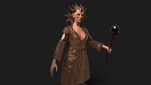 Shaman old woman 3D model