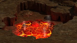 3D Craters mountains Grand Canyon Hell  Canyon sea of fire volcano model