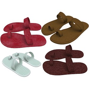 3D leather slippers model