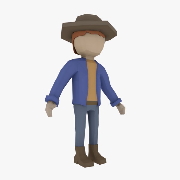 flat character 3d obj