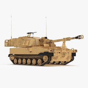 3D model M109 Paladin Howitzer Beige Color