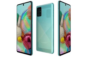 Samsung Galaxy A71 Blue Low Poly model