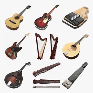 String musical instrument pack 02 3D model