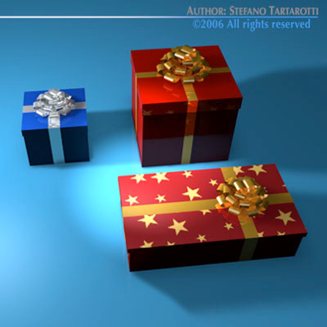 3d Open Gift Box Model