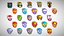 Confezione da 25 maschere malvagie per bambini - Maschera a basso contenuto di poligoni dei cartoni animati - Set di maschere per costumi stilizzati