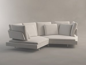 Modern Corner Sofa Base Mesh L Shape Editable Clean Topology Minimal