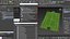 Handball Court Field with Two Goals Green Fur