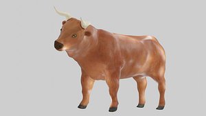 brown cow rigged 3D model