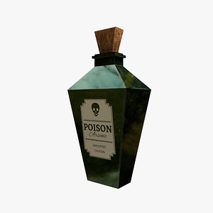 Green Poison Bottle - Low Poly 3D model