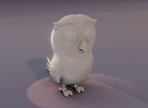 Cartoon Owl Rigged Base Mesh 3D Model
