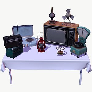 vintage props pack lamp 3D